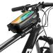 Auauraint bicycle pocket frame waterproof bicycle frame pocket bicycle handlebar bag waterproof & reflective with TPU touch screen for smartphone up to 6.7 inches