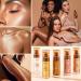 PHOERA Body Shimmer Oil Waterproof Long Lasting Moisturizing Body Luminizer Glow Body Illuminator Highlighter for Face with Makup Bursh 1oz/Jars (2PCS 101 Rose Gold) - Buy Online on GoSupps.com