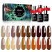 Gel Polish Set Fall Winter Gel Nail Kit Natural Gel Paint Brown Cream Yellow Pink Glitter Nail Polish Prom Halloween Gel Manicure Kit with Base and Top Coat Matte Soak Off Nail Art (20 Colors+3 Clear Gel) pumpkin color