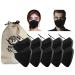 RUSTIC TOWN 10 Pack 3 Layer Cotton Washable Black Face Mask - Adjustable Reusable Breathable Face Mask (Black)