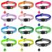 Tonyg-P Katzenhals band Reflecting 12 pieces adjustable cat neck bands with bell and safety closure 19-32cm for all domestic cats
