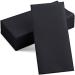 100 Linen-Feel Black Paper Napkins - Decorative Cloth-Like Black Dinner Napkins - Soft And Absorbent. For Kitchen, Party, Wedding, Bathroom Or Any Occasion. (Pack of 100) Black 100