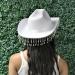 TiaoBug Women's White Cowboy Hat with Diamond Fringe - Bridal Western Cowgirl Hat for Funny Party - Buy Online on GoSupps.com