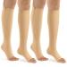 bropite compression stockings with zipper 2 pairs calf height open toe compression stockings XXL B- NUDE