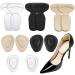 6 Pairs Shoe Inserts for Shoes Too Big Anti Slip High Heel Grip Liners and Metatarsal Pads Ball of Foot Cushions Gel Pads Insoles for Women Men Loose Shoes Blister Prevention (Beige, Black, Clear)