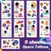 Coszeos Space Temporary Tattoo Kids - 70 Cute Astronaut Rocket Planet Styles | Waterproof Stickers for Boys and Girls Party Decorations - Buy Online on GoSupps.com