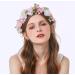 Brikuinr Flower Halo Floral Crown Wreath Boho Flower Headband Hair Wreath Hair Garland Floral Headpiece with Ribbon Wedding Party Festival - Buy Online on GoSupps.com
