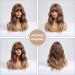 Ombre Auburn Root Brown Long Wavy Bob Wig with Bangs - Shoulder Length Synthetic Wig for Women - Buy Online on GoSupps.com