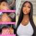 JONAWOON 28 Glueless Straight Lace Front Human Hair Wig 13x4 HD Transparent Lace Frontal Pre Plucked with Baby Hair 180% Density - Brazilian Virgin Hair for Black Women - Buy Online on GoSupps.com
