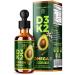 New Elements Liquid Vitamin D3 + K2 Drops 10 000 IU with Omega-3 High Absorption for Bone Immune & Heart Support | Pure Avocado Oil Base | Non-GMO 2 fl oz (60 ml)