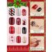 EBANKU 96 Pcs Christmas Coffin False Nails | Short Fake Nails Full Cover Kit with Adhesive Tabs | Snowflake Elk Design Nail Art for Women Girls - Buy Online on GoSupps.com