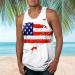 BEUU Men's Independence Day Tank Top - American Flag Retro Patriotic Sleeveless Gym Shirt - White XL - Buy Online on GoSupps.com