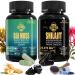 Geloo Superfood Supplement Bundle - 90 Count Sea Moss Capsules (Sea Moss Black Seed Oil) & 90 Count Pure Shilajit Capsules (Shilajit Ashwagandha) -1 Pack