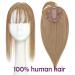 Rich Choices Clip-in Topper & Pony Bangs - Real Hair Extensions for Women | 35 cm Lace Toupet #27 Dark Blonde - Buy Online on GoSupps.com