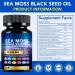 Sea Moss Black Seed Oil Ashwagandha Ginger Turmeric Capsules Sea Moss Gummies Supplement with Burdock Root Bladderwrack Vitamin C Vitamin D3 Yellow Dock Iodine Chlorophyll ACV - 60 Count - Buy Online on GoSupps.com