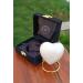 White Heart Keepsake Cremation Urn with Brass Stand - Adult & Infant Funeral Burial Mini Urn - Buy Online on GoSupps.com
