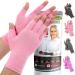 BLITZU Massage Gloves For Hands Copper Hands Arthritis Gloves Women Carpel Tunnel Relief Half Finger Gloves Fingerless Gloves For Women Compression Gloves For Arthritis For Women PINK M Medium Pink