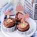 24pcs Princess Cupcake Toppers Glitter Pink Cupcake Decoration Lipstick High Heel Crown Lip Handbag Bow Cake Topper for Birthday Wedding Baby Shower Bachelorette Party Supplies - Buy Online on GoSupps.com