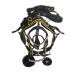 SHOWMEN CRAFT Black Synthetic Nylon Horse Harness with Yellow Piepin Single Horse (Full)
