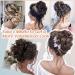 S-Noilite Claw Clip Messy Bun Hair Piece | Curly Wavy Updo Chignon Scrunchie Synthetic Ponytail Extension - Light Brown & Bleach Blonde - Buy Online on GoSupps.com