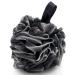4 Packs Bath Loofahs-Eco-Friendly Carbonized Bamboo Bath Shower Sponge Mesh Pouf Loofahs Shower Ball Loofahs Bath Sponge-Exfoliate,Cleanse,Soothe Skin(60g/pcs) Black