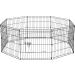 Dog Exercise Pen 8-Panel 24 Inch - Metal Wire Puppy Playpen for Outdoor Yard - Foldable Pet Playpen with Door - Buy Online on GoSupps.com