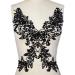 Unique Pure Handmade Beaded Sew on Rhinestones Sequins Beads Applique Crystals Patches 15.3x11.4  Sewing Crastal for Wedding Evening Dress Accessory (Black)