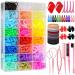 Subblaga 2068-part elastic hair strap set 2000 pieces mini hair straps with organizer box soft little girl hair rubber colorful baby rubber tapes with hair tail tools hair tie