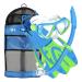 U.S. Divers Dorado Jr Kids Snorkeling Set - Fog Resistant Lens, Preventative Splashguard Snorkel, Adjustable Fins - Play Series | Unisex, Children (Ages 6+) FUN BLUE Medium (1 - 4)