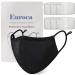 Euroca Reusable Face Masks with Filter Made from Mesh Fabric Breathable Washable with Nose Clips Adjustable Ear Loop for Men Women Teens (Woman Black)