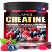Creatine Monohydrate Gummies 5000mg - Sugar Free Pre Workout Supplement for Men & Women Creatine Gummies for Muscle Strength Recovery Cognitive Health & Memory Mixed Berry Flavor 120 Count