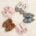 JOINFREE Anti-Slip Plush Baby Shoes | Baby Girl First Walking Slipper Shoes | Toddler Cozy Shoes | Grey Dinosaur Design | 3.5/4.5 UK Child - Buy Online on GoSupps.com