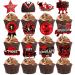 24PCS Class of 2024 Graduation Cupcake Toppers Party Decorations 2024 Congrats Grad Graduation Cupcake Toppers 2024 Graduation Decorations(Red)
