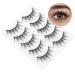Lashes Manga Natural False Eyelashes Soft Faux Mink Wispy Lashes 13mm False Lashes Chiref Fluffy Curly False Eyelashes Natural Look Lashes 3D 5 Pairs 009-Manga