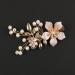 Bridal Flower Hair Clip with Faux Pearls - Rose Gold Handmade Headpiece for Wedding, Brides, Bridesmaids - Buy Online on GoSupps.com
