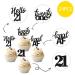 24 PCS 21st Birthday Cupcake Toppers - Hello 21 Twenty One Picks for Cake Decorations in Black - Buy Online on GoSupps.com