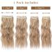 Blonde Hair Extensions Long Wavy 20inch 4pcs Clip in Synthetic Hair Extensions for Women Double Weft.(Ombre Ash Brown to Bleach Blonde) 8ah613# - Buy Online on GoSupps.com