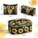 MAGEFY 3 Piece Sunflower Cosmetic Bag Set | Stylish Travel Makeup Pouch | International Shipping Available - Buy Online on GoSupps.com