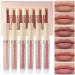 NVLEPTAP 6PCS Matte Liquid Lipstick Set Lip Stains Nude Lipstick  Matte Lipstick Sets for Women  Long Lasting Lip Makeup  Not Fade Non Stick Cup Waterproof Lip Gloss