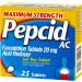Pepcid AC Maximum Strength Heartburn Relief Tablets OTC Medicine Prevents & Relieves Heartburn & Acid Reflux Due to Acid Indigestion 20mg Famotidine Acid Reducer Fast-Acting 25 ct Heartburn Prevention & Relief 25 Count  - Buy Online on GoSupps.com