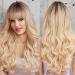 Haircube ombre blonde wig with pony long corrugated layers heat -resistant wig for everyday use natural and conveniently graded blonde