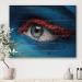 DesignQ Female Eye Wall Decor | Blue Paint & Red Balls Modern Wood Art | Large Pine Wood Panels - Buy Online on GoSupps.com