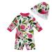upandfast Baby Girls Swimsuit Baby Swimming Costume UV Baby Girls' Swimwear with Snap Bottom UPF 50+ Sun Protection 6-9 Months Rose Flower