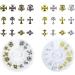 24 Pcs Retro Cross Punk Metal Nail Studs - 3D Nail Charms for DIY Nail Art - Buy Online on GoSupps.com