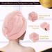 Buy LUXTOGO Fast Dry Hair Towel - 100% Cotton Turban with Button & Elastic - Super Absorbent Pink & Red Set (2 pcs) - Perfect for Quick Drying! - Buy Online on GoSupps.com