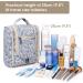 Women's Blue Leaf Travel Toiletry Wash Bag & Cosmetic Organizer (Medium Size) - Buy Online on GoSupps.com