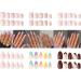 Yivaiks 6 Pack (144 Pcs) Press on Nails Short | Medium Kit French Tip Design Fake Nails Almond and Square Glue on Nails Set Full Cover Acrylic Nails for Women and Girl Elegant Flowers Stick on Nails 6 piece set01