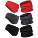 BBTO 6 Pieces Fleece Ear Warmers Headband Winter Neck Gaiter Red, Grey, Black
