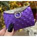 Azi Set of 2 Compact Mirrors - Double Sided Purse Design with Hinge and Flap Open Style - Silver & Purple - Buy Online on GoSupps.com
