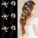 Telooco 6 Pieces Bridal Hair Pins Gold Flower Pearl Hair Pins Wedding Hair Accessories Suitable for Bride Bridesmaids Prom Party (2 Styles) - Buy Online on GoSupps.com
